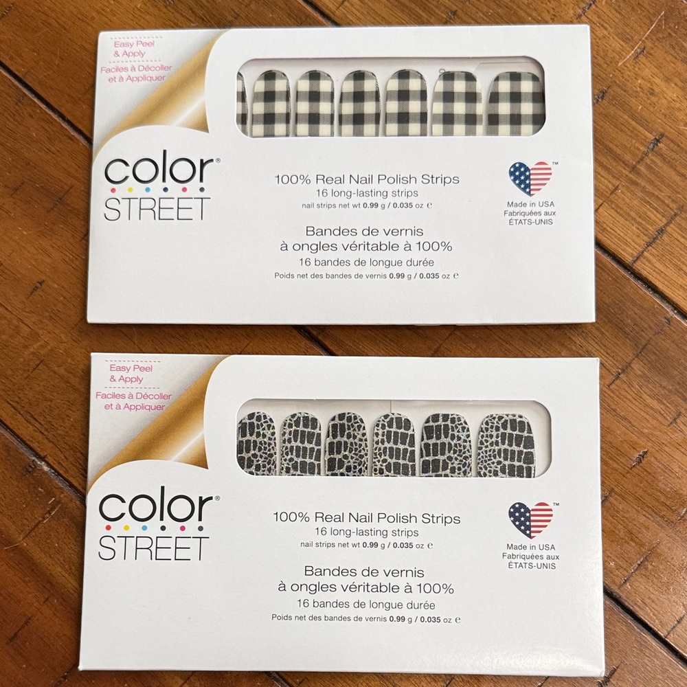 Color Street Hiss and Make Up and Plaid About You TealNail Polish Strips NEW